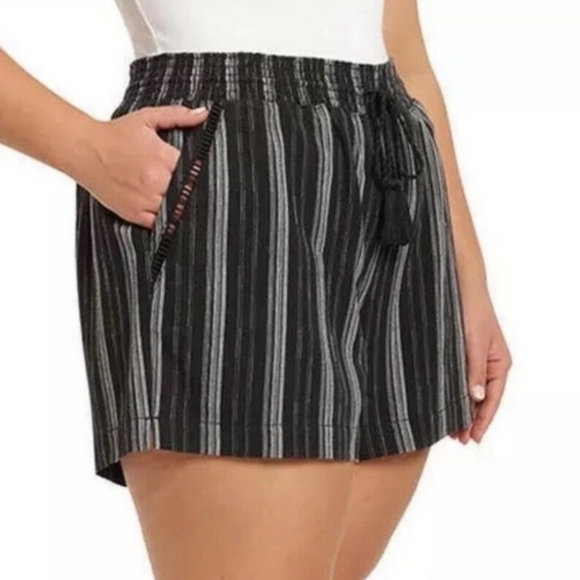 Briggs Linen Blend Short Black White Stripe XL - Picture 2 of 12